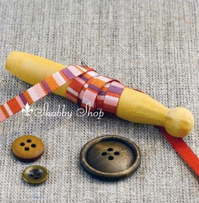 Стрічка American Crafts у смужці коричневих і рожевих тонів, ширина 6,35мм, 90 см