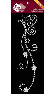 Прикраса з перлинок Flutter, колір білий, розмір упаковки 8x23 см