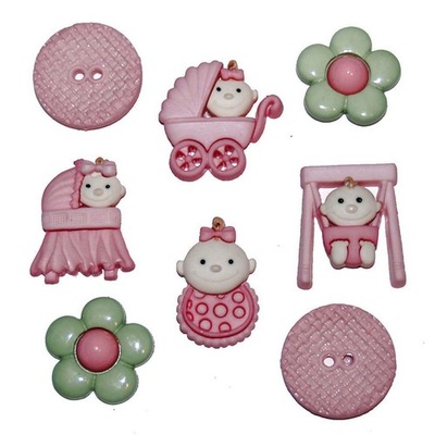 Набір декоративних ґудзиків Dress It Up - Baby fun - girl