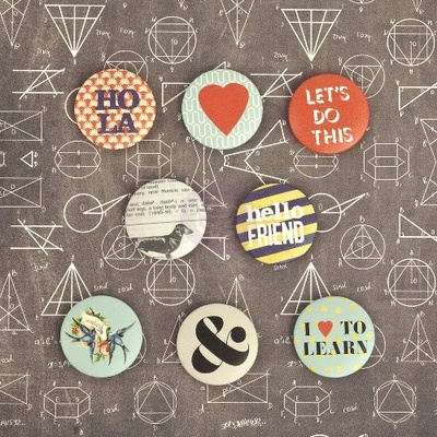 ЦІНУ ЗНИЖЕНО! Деревʼяні ґудзики Prima - School Memories - Flair Buttons