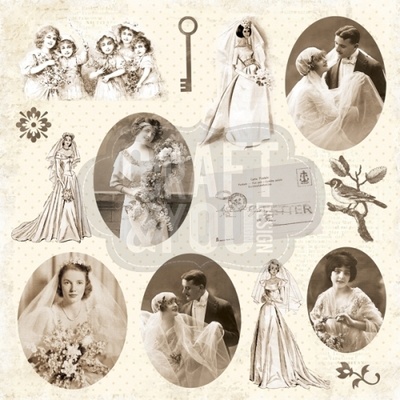 Лист скрапбумаги от Craft and You Design - My Wedding, 30х30 см, CP-MW08