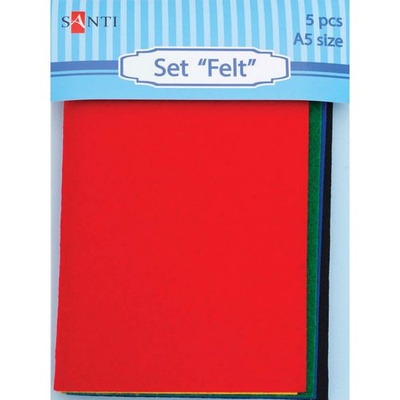 Набір Фелт, А5, 5 кольорів, ТМ Santi, основні кольори