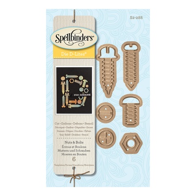 Ножи от Spellbinders - Die D-Lites Bolts & Nuts Etched Dies