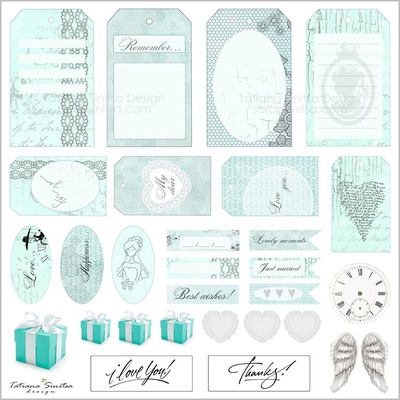 Аркуш скрап-паперу №6 або колекція "Тіффані", 30х30 см, ТМ Татьяна Синиця