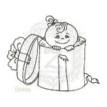 Акриловый штамп Lesia Zgharda Ребенок в подарке D049a, размер 4,9х4 см