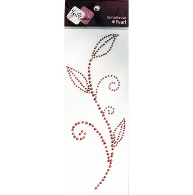 Прикраса зі стразів Завиток, колір рожевий, розмір упаковки 12x20,5см