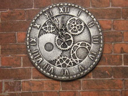 Гипсовые часы под серебро с мерцанием от Е.В.А. 3,5 см