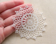 Уютный декор от LESHCHENKO-Вязаный круглый  ажурный мотив "Салфетка №10" , 7см, 1ш