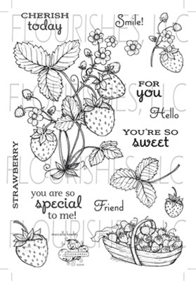 Набор акриловых штампов от Flourishes - Strawberries Stamp Set