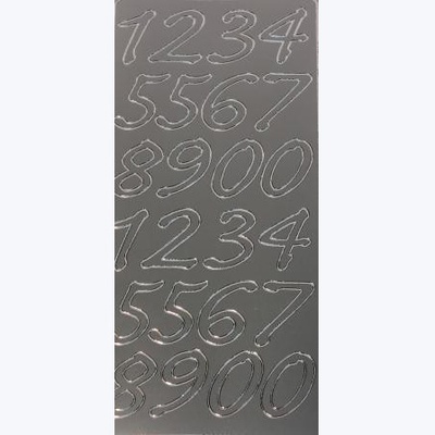 Контурні стікери Цифри великі срібні SCB 1500961