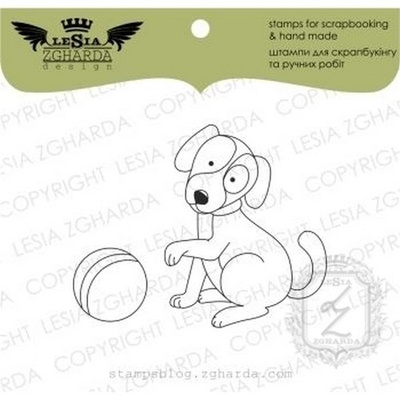 Набір акрилових штампів Lesia Zgharda Цуценятко і м'яч FA093