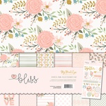 Набор бумаги My Mind's Eye - Bliss, 30x30 см, с фольгированием, с набором наклеек