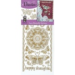 Набір наліпок - висічок HOTP - Lacy Butterflies Dazzle Silver, 31 шт., колір срібло