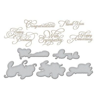 Пластини для фольгування від Spellbinders - Elegant Occasion Sentiments
