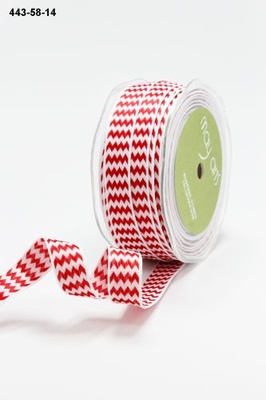 Стрічка Red/White, колір червоний/білий, ширина 1,6 см, довжина 90 см