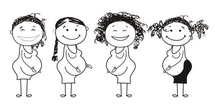 Акриловий штамп D030 Майбутні матері, розмір 7,6х3,1 см