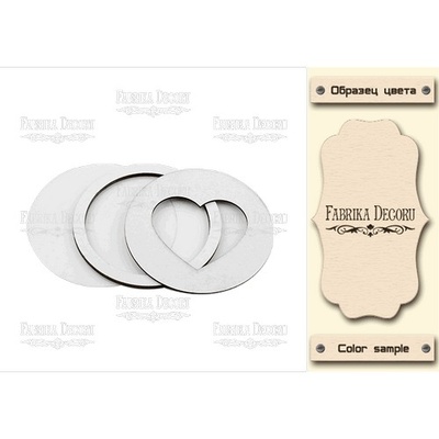 Заготовка для шейкера серце в колі, колір молочний, ТМ Фабрика Декору