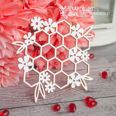 Чипборд ScrapBox - соти з квітами Hf-093