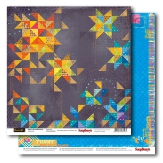 Бумага двусторонняя для скрапбукинга от ScrapBerry's - Басик 2 - Новые приключения - Фейерверк, 30,5х30,5 см