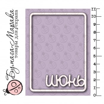 Білий чіпборд від Бумага Марака - Карточка Project Life "Июнь"