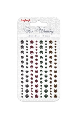 Клеевые камешки от Scrapberry's - Свадьба, 120 шт, 4 цвета