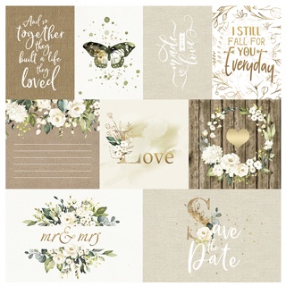 Аркуш одностороннього паперу для скрапбукінгу від Scrapmir - Картки для вирізання - Tenderness, 20x20см