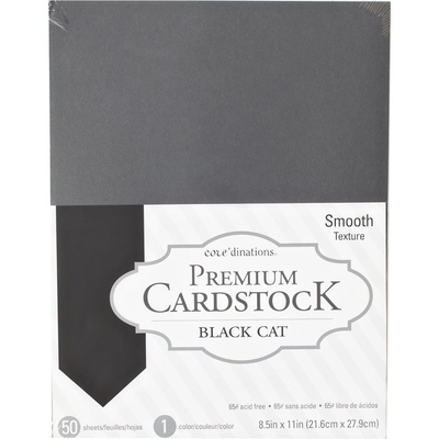 Набір кардстоку DCWV Core'dinations Value Pack Smooth Cardstock, Black Cat, 21.6х27.9 см, 50 аркушів, чорний