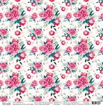 Лист бумаги для скрапбукинга от Polkadot  - Цветочный бриз, коллекция Ветер перемен, 30х30 см, плотность 190 гр\м2