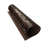 Відріз екошкіри з тисненням золотою фольгою Golden Clocks Chocolate 50x25см, ТМ Фабрика Декору