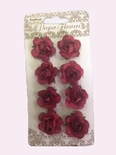 Розочки от ScrapBerry's, бордо, диаметр 2см, 8 шт