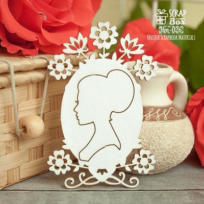 Чипборд Scrapbox - Силует в рамці арт-нуво Hm-026