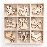 Набір деревʼяних прикрас dpCraft (Dalprint) - Wedding, 45шт.