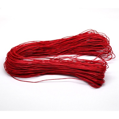 Вощений бавовняний шнур, червоний, 1 мм, 5 метрів