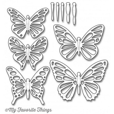 Ніж для вирубки My Favorite Things - Die-namics Flutter of Butterflies - Lace, 10 шт.