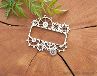 Чипборд від WOODchic - Рамка "Стімпанк з шестернями", 8x7.2см