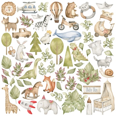 Аркуш з картинками для вирізання Boho Baby Boy 30,5x30,5см, ТМ Фабрика Декору