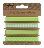 Набор декоративных лент от Scrapberry's, светло-зеленые, 4 шт. по 1 м