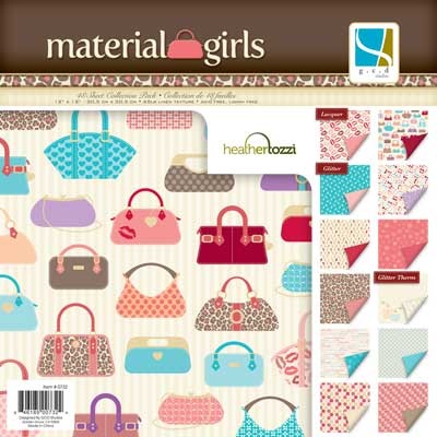 Набор скрапбумаги GCD Studios - Material Girl - 12 двусторонних листов, размер: 30x30 см