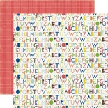 Аркуш двостороннього скрап-паперу Alphabet, Paper & Glue, Echo Park, 30x30 см