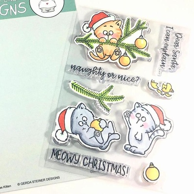 Набір штампів Gerda Steiner - Christmas Kitten 4x6 Clear Stamp Set
