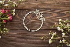 Чипборд від WOODchic - "Рамка з трояндою", 9 x8.5см