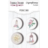 Набір скрап-фішок 4шт. Shabby love 380, ТМ Фабрика Декору