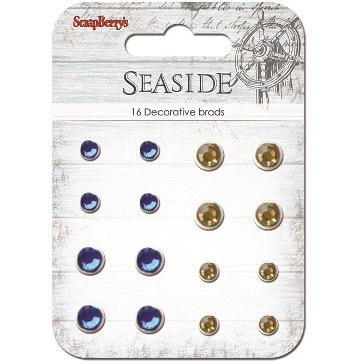 Набір кришталевих брадс "Море", колір блакитний-жовтий, 16шт.