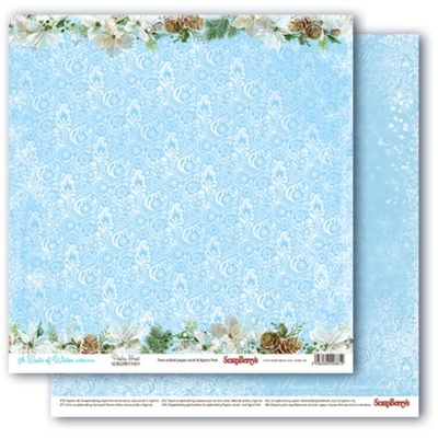 Бумага для скрапбукинга от Scrapberry's -Вкус зимы Пейсли, 30,5х30,5 см, 190 гр/м, двусторонняя, 1 лист