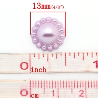 Квіточка, імітація перлинок, 13мм, колір бузковий, 10 шт.