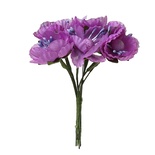 Тканевые веточки, фиолетового цвета, диаметр  28мм, в пучке 6 шт.