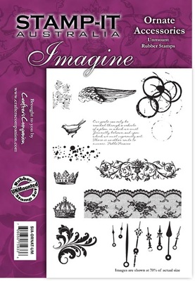 Набор резиновых штампов от Crafter's Companion - Ornate Accessories, 12 шт.