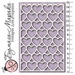 Білий чіпборд від Бумага Марака - фон "Сердечки", 10x15см