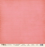Лист односторонней скрапбумаги от Mona Design -  "Базовый горох" лист "Горох коралловый", 30,5х30,5 см