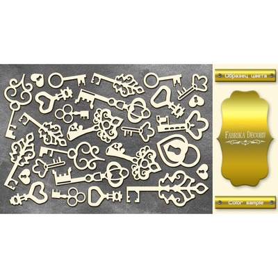 Чипборд Фабрика Декору - Ключі, колір золотого